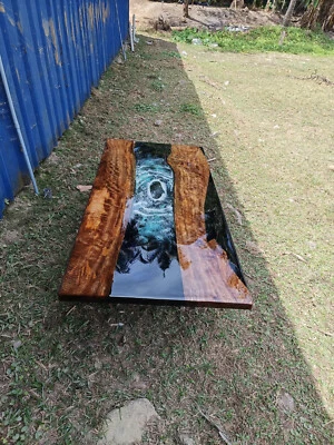 Resin Epoxy Table for Living Room Hallway Coffee Bar Top Furniture Handmade - Image 1 of 4