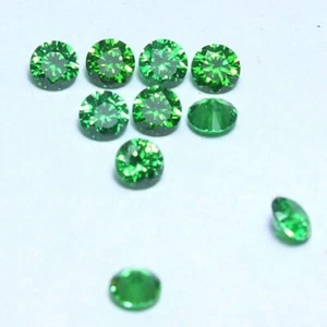 3.75 mm Round Brilliant Lot D Color VVS1 Excellent Green Loose Diamond 10 Pcs - Picture 1 of 8