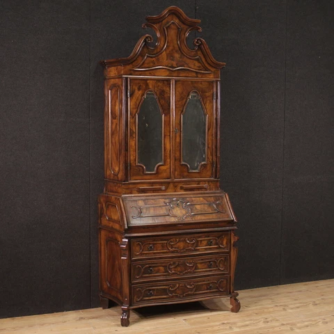 Lombard trumeau double body furniture antique style desk bureau 20th century Cover
