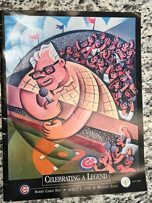 Harry Caray Day 1998 Souvenir Program  Chicago Cubs Celebrating a Legend Wrigley - Image 1 of 4
