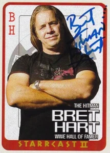 Bret Hart Signed Starrcast 2 Las Vegas Trading Card WWE Wrestler AEW HOF WWF - Picture 1 of 5