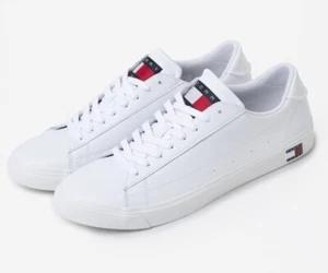 Tommy Hilfiger Jeans Leather Varsity TJM White Shoes Mens Size US 11 (EUR44) ✅ - Picture 1 of 14