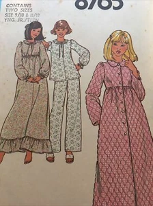 1978 Simplicity 8765 VTG Sewing Pattern Nightown Pajamas 9/10 11/12 UNCUT - Picture 1 of 8