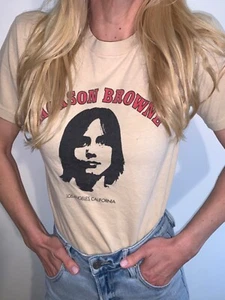 1970s VINTAGE 70s JACKSON BROWNE T-SHIRT MEN SZ S ORIGINAL CONCERT / TOUR TEE - Picture 1 of 10