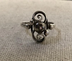 Sterling Silver WOMENS Freeform Ball Ring Size 7 Lo Profile - Picture 1 of 5
