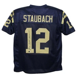 Roger Staubach Autographed College Style Blue XL Jersey Heisman Beckett 38999 - Picture 1 of 3