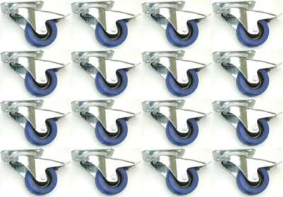 16x 80 mm SL Möbelrollen m. Bremse Rollen Möbel Transportrollen Lenkrollen Gummi - Bild 1 von 4