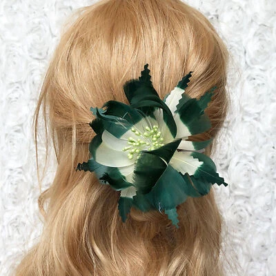 Handmade Feather Wired Mount Flowers  for Women's Millinery Feathers Fascinator  - Image 1 of 4