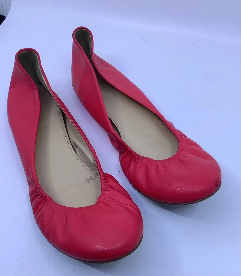 J Crew 橡胶鞋底芭蕾平底鞋 8.5 码缓冲鞋垫隐藏跟三文鱼 — 第 1/4 张图片