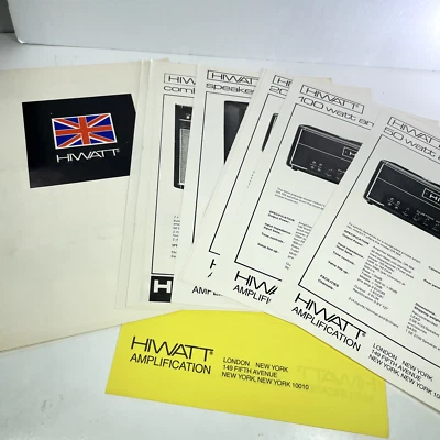 Vintage HIWATT Amplificador Alto-falante Folheto de Vendas Anúncio Conjunto Promocional Raro - Imagem 1 de 4