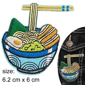 Ramen Iron on Patch Japan Japanese dish food nippon soup bowl restaurant patches - Picture 1 of 3