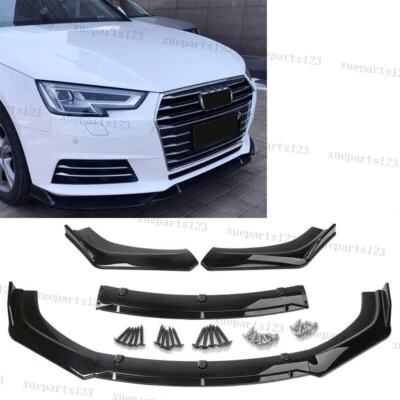 For Audi A3 A4 A5 A6 A7 Front Bumper Lip Spoiler Splitter Diffuser Gloss Black X — 第 1/4 张图片