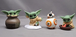 Juego de 4 piezas Yoda Star Wars Baby Yoda Mandalorian y BB-8 juguete para adornar pasteles - Imagen 1 de 9