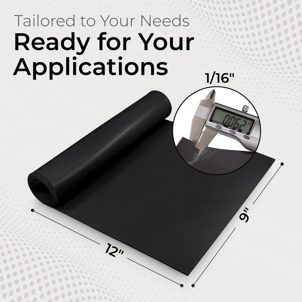 氯丁橡胶板材 1/16 x 9 x 12 英寸 60A 橡胶条垫片材料美国制造 — 第 1/4 张图片