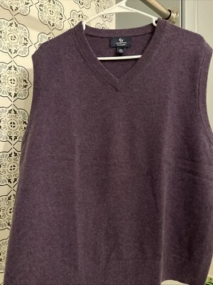 Chaleco suéter de cachemir Lands End para hombre púrpura talla mediana  Foto 1 de 4