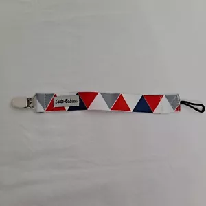 Pacifier Clip Red White Blue Gray Baby Infant Toddler - Picture 1 of 6