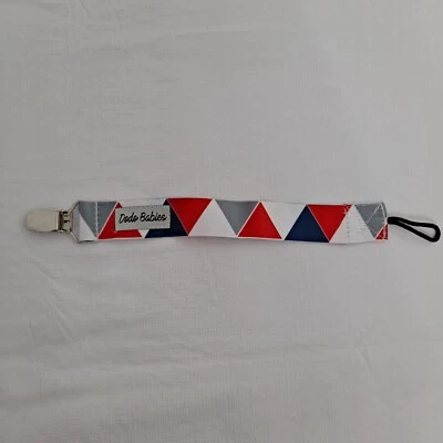 Pacifier Clip Red White Blue Gray Baby Infant Toddler - Image 1 of 4