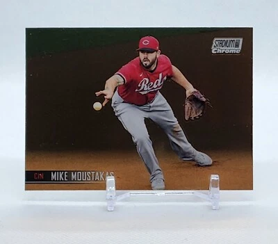 2021 Topps Stadium Club Chrome MIKE MOUSTAKAS REDS #96 - Image 1 of 2