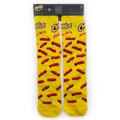 Calcetines Odd Sox Flamin Hot Cheetos Crew Hombres Mujeres Divertidos Novedad Regalo Amarillo Rojo Foto 1 de 4