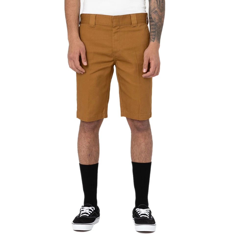 Dickies Slim Fit Breve Rec Pantaloni Uomo Estivi Corto Pantaloncini Anatra Braun - Immagine 1 di 1