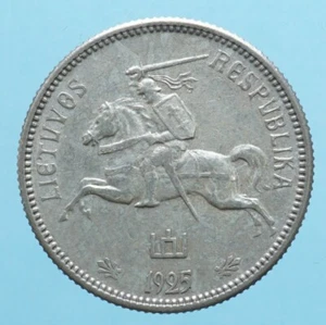 LITUANIA 2 LITU 1925 SILVER COIN CURRENCY NUMISMATICA DA COLLEZIONE MONETE - Bild 1 von 2