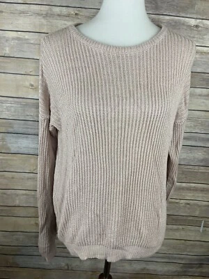 Suéter Pullover Brandy Melville Talla Única Rosa Rubor Sólido Manga Larga Cable Foto 1 de 4