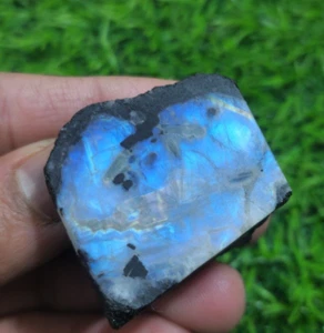 100% Natural Blue Rainbow Moonstone Rough Crystals & Mineral Specimens Gemstone - Picture 1 of 43
