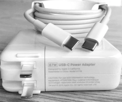 A1719 87W USB-C Ladegerät Adapter f/Apple MacBook Pro mit 2m Kabel - Bild 1 von 4