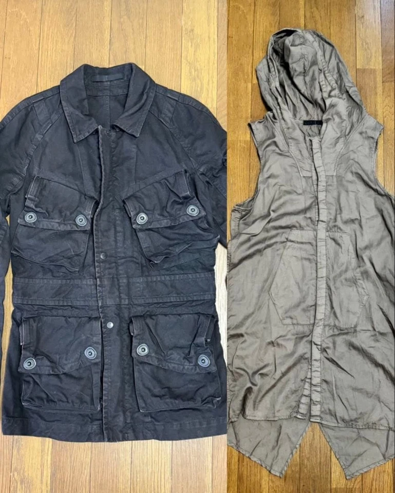 Julius Máscara Gas Chaqueta Militar Capucha Conjunto Talla 1 Usado Cuero Estilo Foto 1 de 4