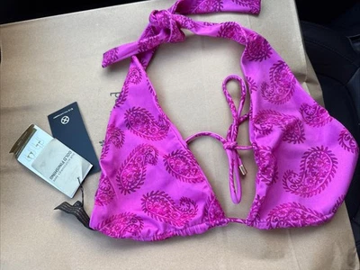 Top de bikini VIX PAULA HERMANNY cachemir solo acabado dorado mediano nuevo con etiquetas $192 Foto 1 de 4