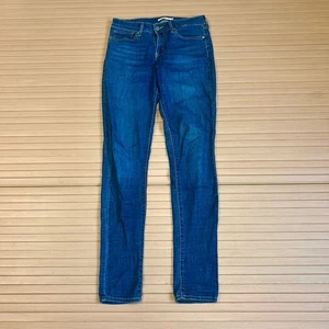 Levi's 711 Skinny Jeans W29 L32 Blue Women's Zip Fly Mid Rise Demin Dark Wash - Picture 1 of 8