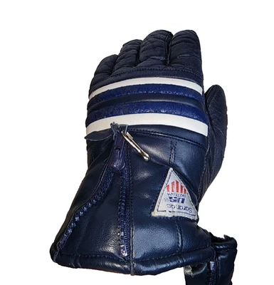 Guantes de esquí vintage Saranda para hombre forrados de cuero con cremallera S Foto 1 de 4