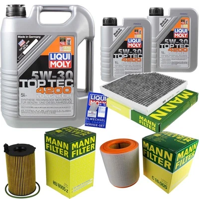 LIQUI MOLY, MANN-FILTER KIT INSPECCIÓN FILTRO LIQUI MOLY ACEITE 7L 5W-30 AUDI A6 AVANT 4G5 C7 3.0 TDI