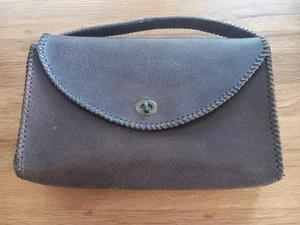 Vintage 1940s Dark Brown Hard Thick Leather Very Good Condition  - Picture 1 of 5