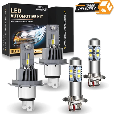 LED Headlight Bulbs Kit 4x Hi-Lo Beam Fog Light Combo For Isuzu Rodeo 2000-2004 - Image 1 of 4