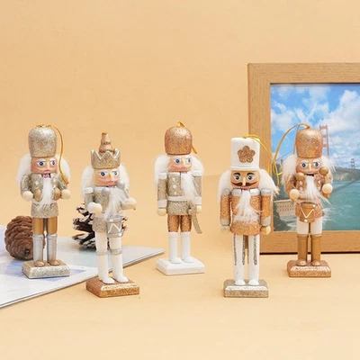 5 Pieces Wooden Christmas Nutcracker Wooden Ornament Portable Sturdy for Holiday - Image 1 of 4