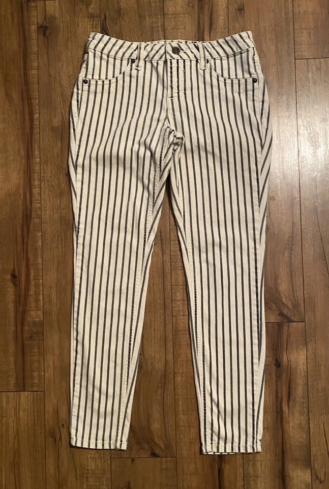 #1133 Volcom Jeans Girls Liberator Striped Legging Ankle Fit Size 5 - Image 1 of 4