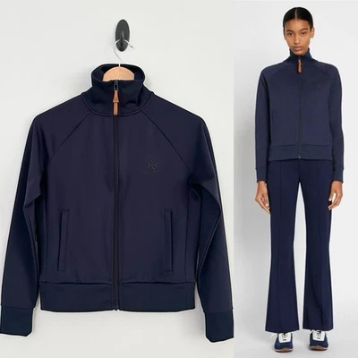 Женская спортивная куртка Tory Burch размер XS темно-синяя с длинным рукавом ретро трикотаж - Изображение 1 из 4