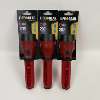 Three Life Gear LG124 Plastic Glow 8 Lumens Red Battery LED Flashlight (3 Units) - Image 1 of 3