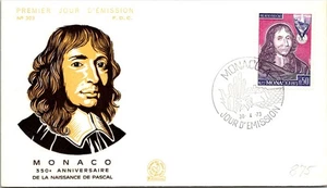 Monaco SC# 875 FDC 1973 Centenary of the Birth of Blaise Pascal - A02515 - Picture 1 of 2
