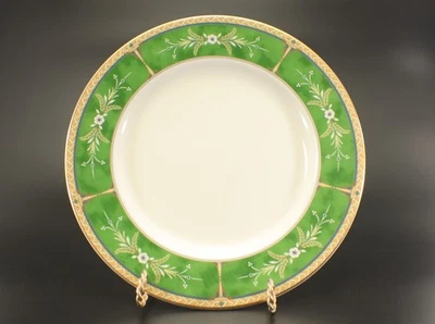 PLATO DE CENA Mikasa Park Rose Jade L3219 flores finas de porcelana con borde verde de colección Foto 1 de 4