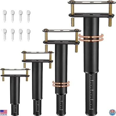 Estabilizador de patas de soporte de marco de cama de 4 piezas refuerzo universal de listones 7-12,5" negro Foto 1 de 4