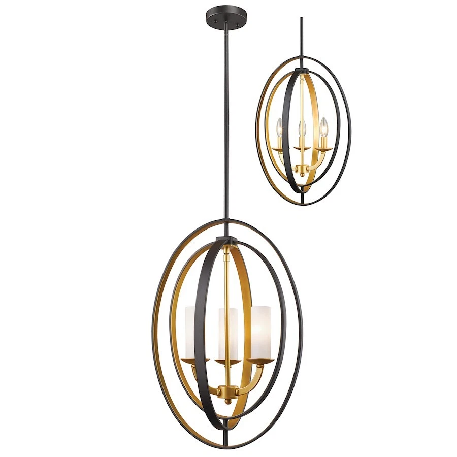 Colgante Z-Lite Ashling 3 luces, oro bronce, ópalo mate - 6004-3S-BZGD Foto 1 de 1