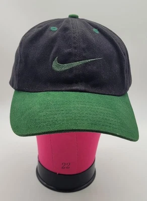 DE COLECCIÓN Nike Sombrero Gorra Correa Trasera Talla Única Negro Verde Bordado Swoosh Para Hombres Años 90 Foto 1 de 4