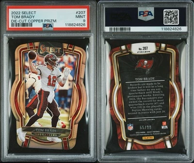 Tom Brady /99 Copper Die-Cut PSA Mint 9 2022 Panini Select GOAT - Image 1 of 3