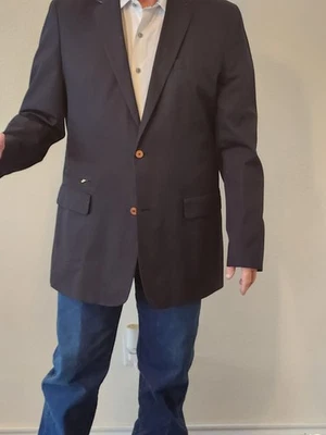 Blazer Robert Graham Para Hombres 42 Azul Mezcla de Lino Abrigo Deportivo Traje Chaqueta Foto 1 de 4