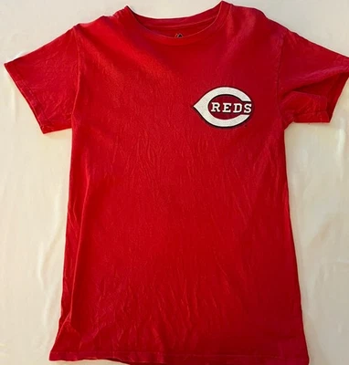 Camisa de béisbol de los Rojos de Cincinnati talla pequeña para hombre Majestic Hamilton #6 MLB Foto 1 de 4