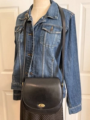 Bandolera Coach Madison Carlyle #4401 de cuero granulado negro de colección con etiqueta colgante Foto 1 de 4