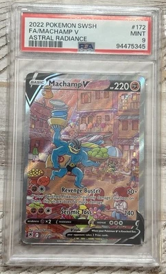 2022 Pokémon SWSH #172 FA/MACHAMP V ASTRAL RADIANCE PSA 9 - Image 1 of 2
