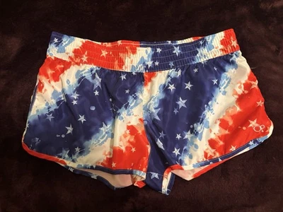 Pantalones cortos de encubrimiento de estrellas OP rojos, blancos y azules para mujer. Talla Grande AHORA Foto 1 de 4